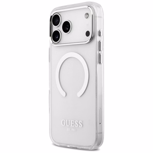 Guess Metal Outline MagSafe -kuori iPhone 17 Pro Max - hopea