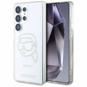 Karl Lagerfeld HC IML Rhinestones K Head Suojakuori Samsung Galaxy S25 Ultralle Läpinäkyvä