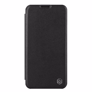 Nillkin Qin Nahka Pro Case iPhone 14 Plus kamera kansi Holster kansi Flip Case musta