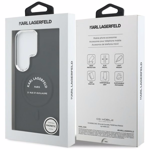 Karl Lagerfeld Suojakuori Embossed Ring RSG Logo MagSafe Samsung Galaxy S26 Ultra:lle musta