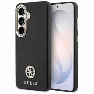 Guess suojakuori Rhinestone Round Logo MagSafe Samsung Galaxy S26:lle musta