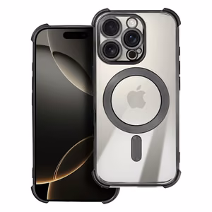Suojakuori iPhone 17 AIR:lle Antishock Electro MagSafe-yhteensopiva musta