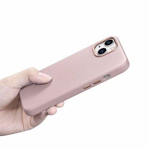 iCarer Litchi Premium Nahkakotelo iPhone 14 Plus Magneettinen nahkakotelo MagSafe Pink (WMI14220711-PK)
