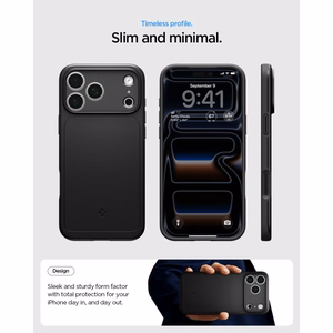 Spigen Thin Fit MagSafe -suojakuori iPhone 17 Pro / 18 Pro -malleille, musta