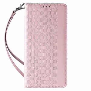 Magnet Strap Case for Samsung Galaxy S23+ Flip Wallet Mini Lanyard Stand Pink