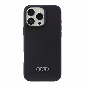 Audi Silikoninen Suojakuori iPhone 16 Pro Max 6.9" Musta/Musta Kova Suojakuori AU-LSRIP16PM-Q3/D1-BK