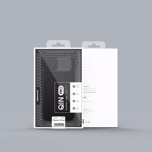 Nillkin Qin Nahka Pro Case iPhone 14 Plus kamera kansi Holster kansi Flip Case musta