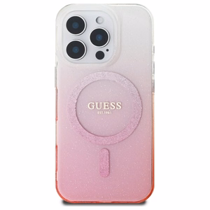 Guess IML Glitter Gradient MagSafe Suojakuori iPhone 16 Pro:lle - vaaleanpunainen