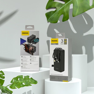 Dudao K11 Max 30000mAh Powerbank sisäänrakennetuilla kaapeleilla - musta