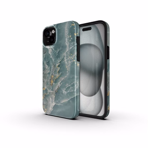 Suojakuori iPhone 16 PLUS:lle Forcell F-Protect Mirage MagSafe-yhteensopiva Military Drop-Test vihrea marmori