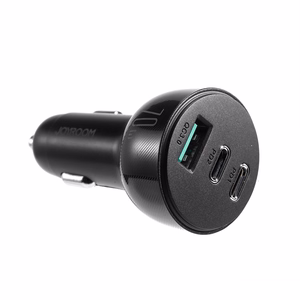 Joyroom 70W auton laturi 3 portilla: USB, 2 x USB C musta (JR-CL26)