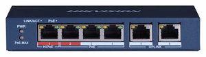 Hikvision DS-3E0106HP-E hallitsematon Fast Ethernet (10/100) -verkkokytkin PoE-tuella, sininen