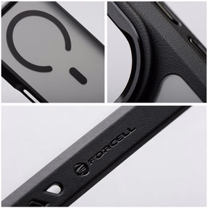 Suojakuori laitteelle iPhone 18 Pro Max / 17 Pro Max: Forcell F-Protect Smoke Hybrid Premium, MagSafe-yhteensopiva, väri: musta