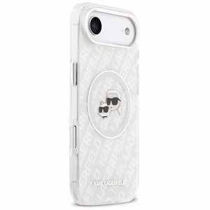 Karl Lagerfeld IML Glitter Karl&Choupette Heads Logo MagSafe Suojakuori iPhone Air:lle - Harmaa