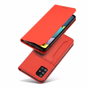 Magneettikorttikotelo Kotelo Samsung Galaxy A13 5G pussi lompakko kortinhaltija Punainen