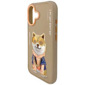 Nimmy Glasses Cool Nag Suojakuori iPhone 17:lle - Beige