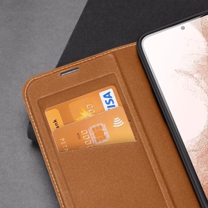 Dux Ducis Skin X2 Suojakuori Samsung Galaxy S23+ läppäkotelo lompakko jalusta ruskea