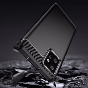 Carbon Case joustava silikoninen hiilikuitusuojakuori Motorola Moto G Power 2023:lle musta
