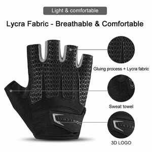 Rockbros S169BGR XXL cycling gloves with gel inserts - gray