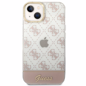 Guess GUHCP14MHG4MHP iPhone 14 Plus 6.7" vaaleanpunainen kovakuori 4G Pattern Script