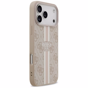 Guess 4G Printed Stripes MagSafe-suojakuori iPhone 17 Pro Max:lle - vaaleanpunainen