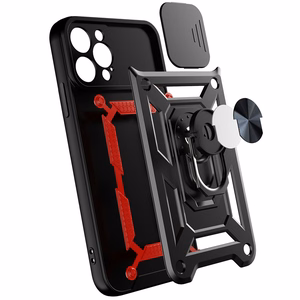 Hybrid Armor Camshield suojakuori Vivo Y16 / Vivo Y02s:lle panssaroitu kuori kameransuojalla musta