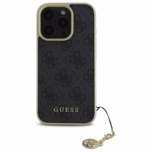 Guess 4G Charms Collection suojakuori iPhone 16 Pro:lle - musta