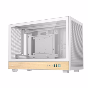 DeepCool CH260 Wood – computer case with wood trim, white