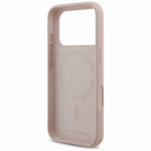 Karl Lagerfeld Silikoninen Karl&Choupette Ring MagSafe Suojakuori iPhone 17 Pro:lle - Vaaleanpunainen