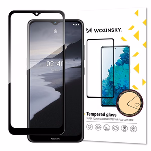 Wozinsky karkaistu lasi Full Glue Super Tough näytönsuoja Full Coveraged kehyksen kanssa asia ystävällinen Nokia 2.4 musta