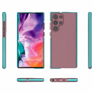Spring Case kansi geeli kansi värillinen kehys Samsung Galaxy S22 Ultra vaaleanpunainen vaaleanpunainen