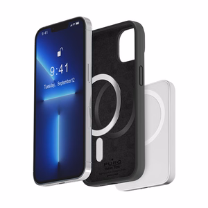Puro ICON MAG suojakuori iPhone 14 Plus -laitteelle, MagSafe-yhteensopiva, musta