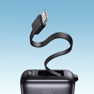 Joyroom JR-PBF27 10000mAh 22.5W tehopankki sisäänrakennetuilla USB-C- ja Lightning-kaapeleilla - musta