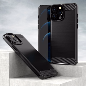 Carbon Case Joustava kansi TPU asia iPhone 13 Pro Max musta