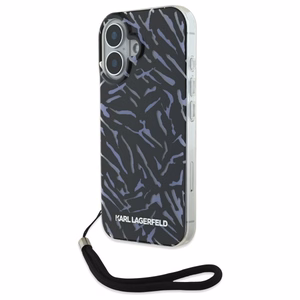 Karl Lagerfeld Zebra With Cord iPhone 16 Suojakuori - Violetti
