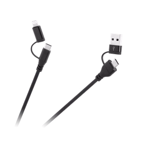 4-in-1 USB-A/USB-C–USB-C/Lightning-kaapeli, 1 m