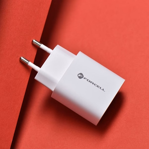 Puhelimen laturi Forcell F-Energy USB C + USB A QC4.0 PD 3A 30W TFK-TC-30WPD valkoinen