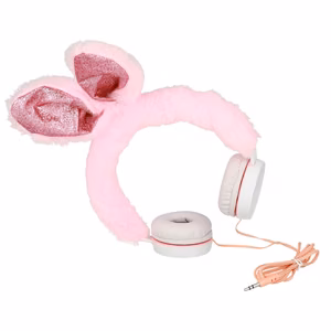 GJBY Plush Rabbit Headphones Pink