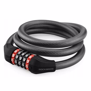 Rockbros RKS507-1BK polkupyörän lukko koodilla 1.8 m - musta