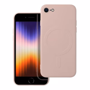 Silikoninen Mag Cover -kuori, yhteensopiva MagSafe-tekniikan kanssa, iPhone 7 / 8 / SE 2020 / SE 2022 vaaleanpunainen