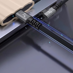 Wozinsky WPS3-UY41S USB-C USB4 40Gb/s 240W 1m 4K kulmakaapeli - musta