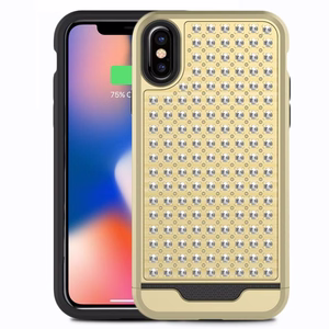 Zizo Star Diamond Hybrid suojakuori laitteelle iPhone X, kullanvärinen ja musta
