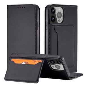 Magnet Card Suojakuori Samsung Galaxy S23+:lle - läppäkuori lompakko jalusta musta