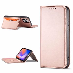Magneettikorttikotelo iPhone 12 Pro Max Kotelo kortti lompakko kortin haltija vaaleanpunainen