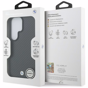BMW Sign Magnetic Carbon Fiber MagSafe suojakuori Samsung Galaxy S26 Ultra:lle musta