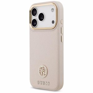 GUESS Suojakuori IPHONE 17 Pro MagSafe GUHMP17LPGCRMDEP (PU W/ Grained Strass Logo) vaaleanpunainen