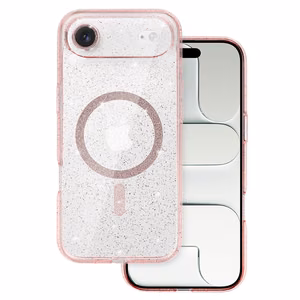 Glitter MagSafe Suojakuori iPhone 17 Air:lle vaaleanpunainen kirkas