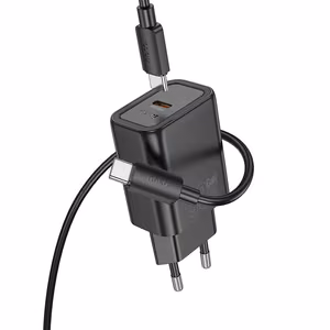 Phone charger Hoco USB C QC PD 30W + cable USB C to USB C N62 black