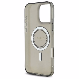 Guess IML Rhinestones MagSafe Suojakuori iPhone 16 Pro:lle - musta