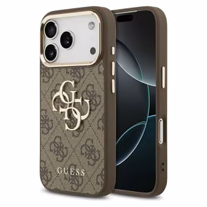 Guess 4G Big 4G Classic Logo -suojakuori iPhone 17 Pro - ruskea ja kulta